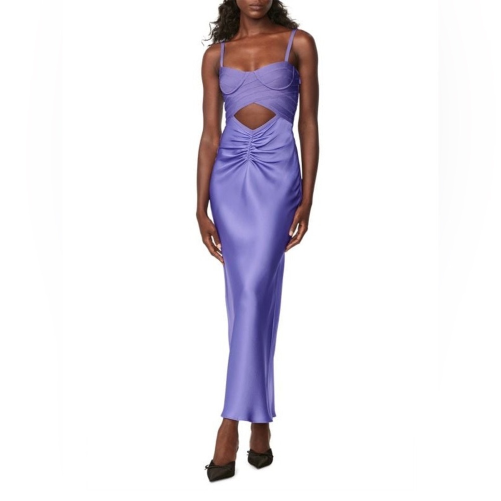 Hérve Léger Silk Bias Cut Bustier Gown in Royal